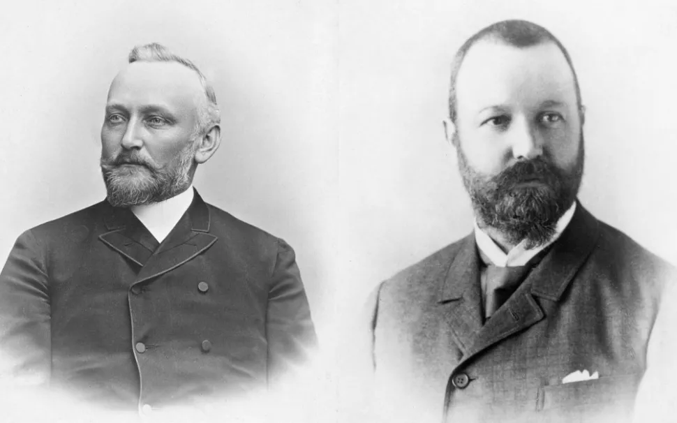 Alfred Kern博士（左）和Edouard Sandoz的早期合影