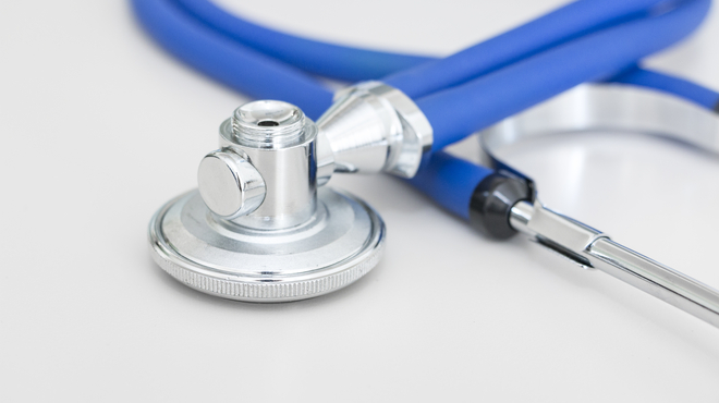 Stethoscope on desk